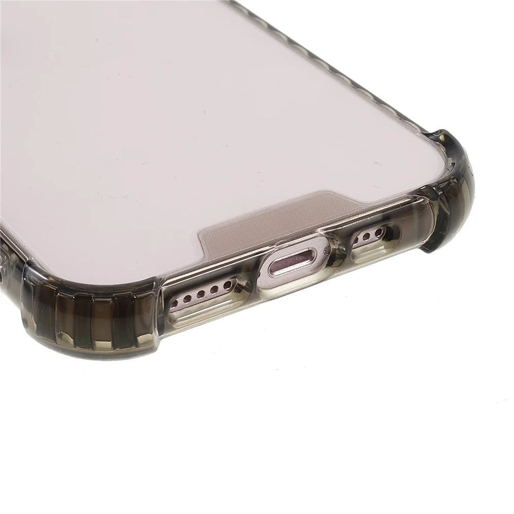 Drop-Resistant Glossy Crystal Clear Acrylic + TPU Phone Cover Case for iPhone 13 6.1 inch - Black - 5