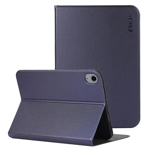 ENKAY HAT PRINCE Anti-Drop Auto Wake / Sleep Function Premium Elastic PU Leather Tablet Case with Stand for iPad mini (2024) / mini (2021) - Dark Blue - 1