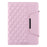 Grids Embroidery Auto Wake / Sleep PU Leather Stand Wallet Tablet Cover Case with Pen Slot for iPad mini (2024) / mini (2021) - Pink - 2