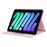 Grids Embroidery Auto Wake / Sleep PU Leather Stand Wallet Tablet Cover Case with Pen Slot for iPad mini (2024) / mini (2021) - Pink - 4