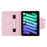 Grids Embroidery Auto Wake / Sleep PU Leather Stand Wallet Tablet Cover Case with Pen Slot for iPad mini (2024) / mini (2021) - Pink - 5