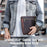 CONTACTS FAMILY Large Capacity Retro Crazy Horse Cowhide Genuine Leather Laptop Protective Bag with Hand Strap for MacBook Pro 15.4inch/16inch - 4