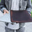 CONTACTS FAMILY Large Capacity Retro Crazy Horse Cowhide Genuine Leather Laptop Protective Bag with Hand Strap for MacBook Pro 15.4inch/16inch - 7
