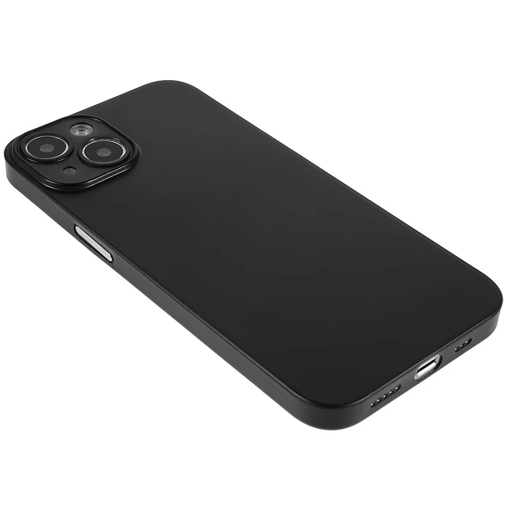 For iPhone 13 mini 5.4 inch Frosted Surface Ultra Slim Anti-Fingerprint Anti-Scratch Hard PC Phone Case Shell - Transparent Black - 5