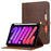 Multiple Card Slots Design Auto Wake / Sleep PU Leather Tablet Case with Stand and Wallet for iPad mini (2024) / mini (2021) - Brown - 1