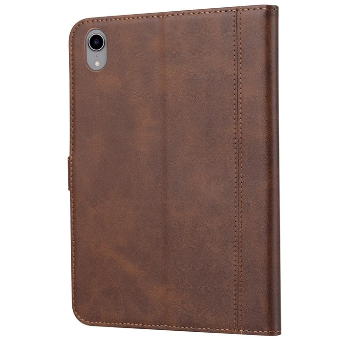 Multiple Card Slots Design Auto Wake / Sleep PU Leather Tablet Case with Stand and Wallet for iPad mini (2024) / mini (2021) - Brown - 3