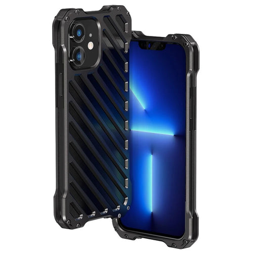 R-JUST RJ-50 Aluminum Alloy Metal Frame Anti-scratch Strong Anti-fall Hollow Protective Case with Lens Protector for iPhone 12 6.1 inch inch - 1