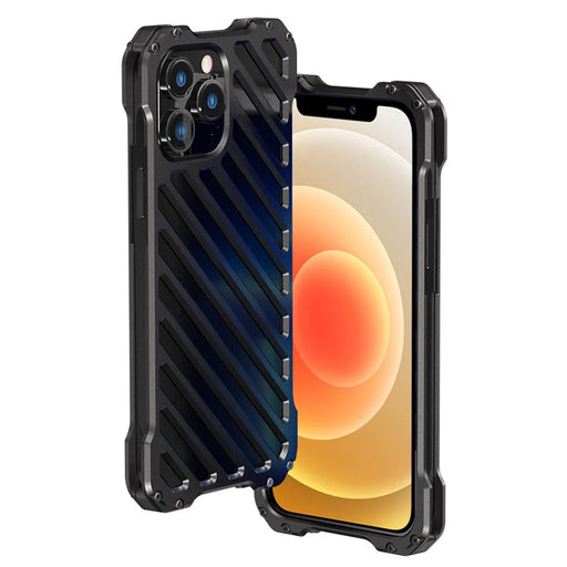 R-JUST RJ-50 Scratch-resistant Stylish Aluminum Alloy Metal Frame Hollow Well-protected Case with Lens Protector for iPhone 12 Pro Max 6.7 inch - 1