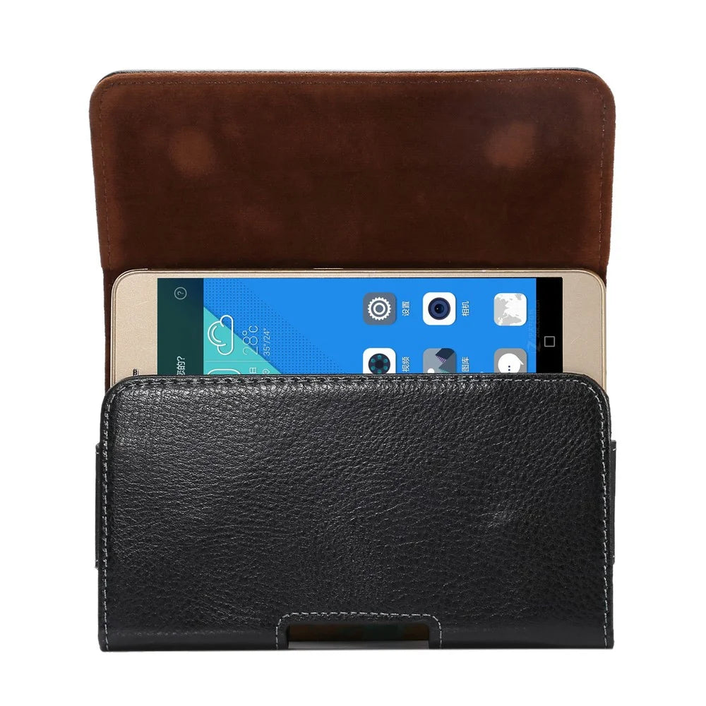 Split Leather Pouch Business Holster for iPhone 8 Plus / 7 Plus / Samsung Note 8 / A9, Size: 162 x 81 x 12mm - 1