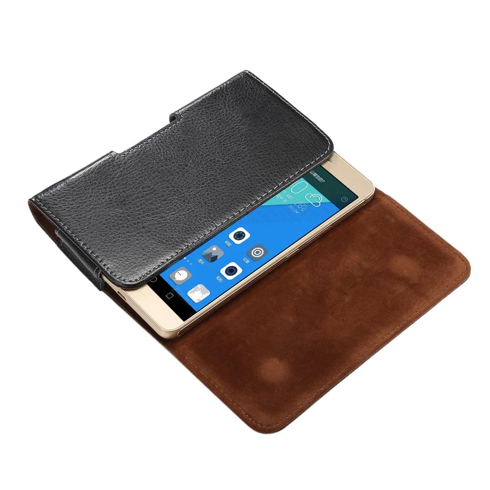 Split Leather Pouch Business Holster for iPhone 8 Plus / 7 Plus / Samsung Note 8 / A9, Size: 162 x 81 x 12mm - 4