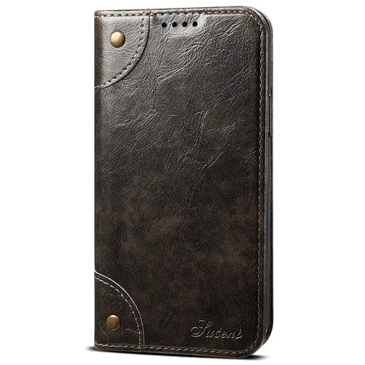 SUTENI 055 Series Automatic Closing Protective Cover with Wallet and Stand PU Leather+TPU Case for iPhone 11 6.1 inch - Black - 2