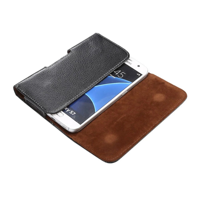 Genuine Leather Belt Clip Case Holster Pouch for iPhone 8 / Samsung Galaxy S7 - 4