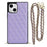 Phone Cover Soft TPU+Microfiber Leather Phone Back Case with Shoulder Strap for iPhone 13 6.1 inch - Purple - 1