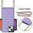 Phone Cover Soft TPU+Microfiber Leather Phone Back Case with Shoulder Strap for iPhone 13 6.1 inch - Purple - 3