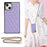Phone Cover Soft TPU+Microfiber Leather Phone Back Case with Shoulder Strap for iPhone 13 6.1 inch - Purple - 4