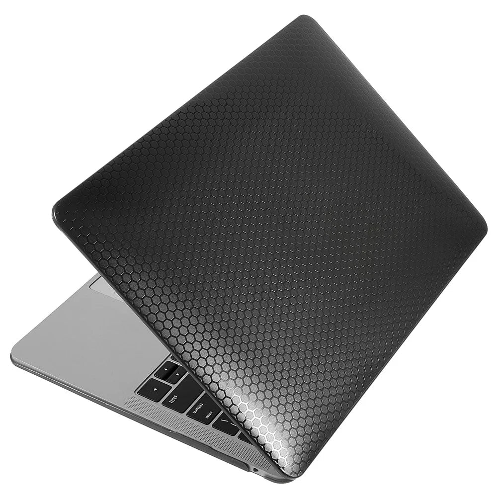 Honeycomb Texture PC Protective Cover Ultra-thin Laptop Case for MacBook Air 13.3-inch with Retina Display A2179 (2020)/A1932/A2337 - Black - 1