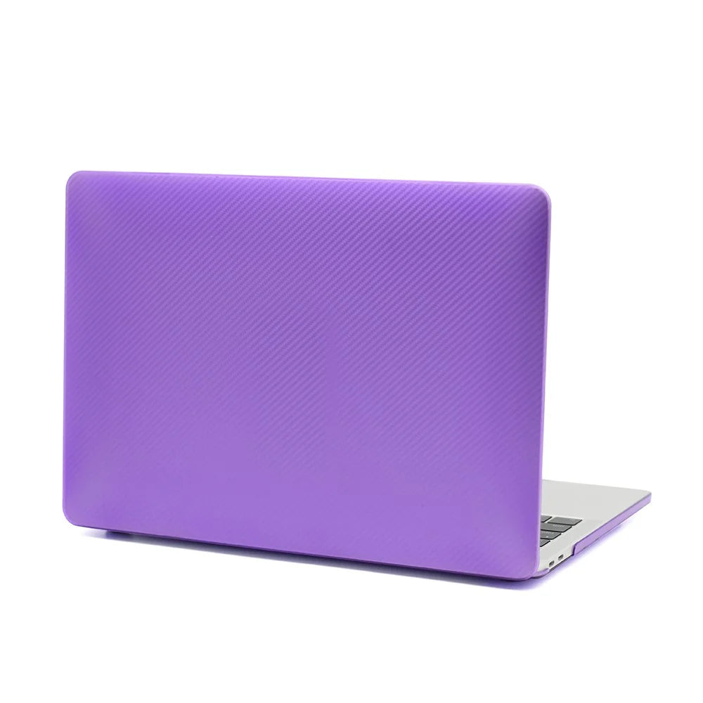 Carbon Fiber Texture Front and Back PC Laptop Protector Case for MacBook Air 13.3-inch with Retina Display A2179 (2020)/A1932/A2337 - Purple - 3