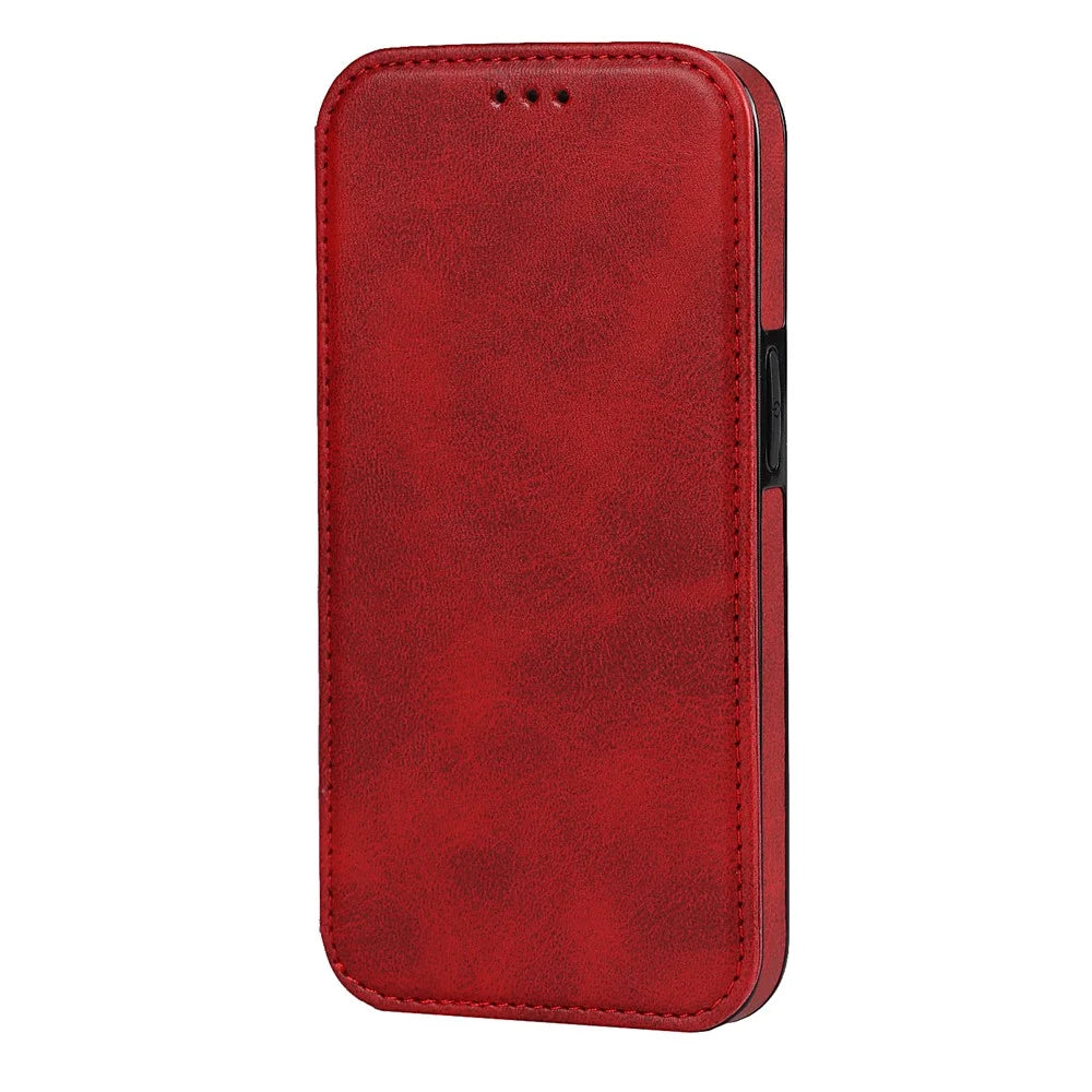 Jazz Series PU Leather Card Slots Magnetic Auto Closure Phone Cover Case with Foldable Stand for iPhone 11 Pro Max 6.5 inch - Red - 2