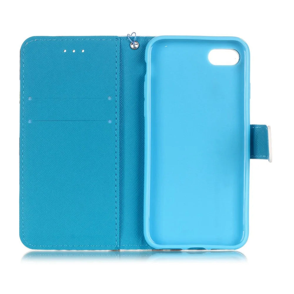 Patterned Leather Stand Flip Cover for iPhone SE (2020)/SE (2022)/8/7 4.7 inch - Beautiful Butterflies - 6