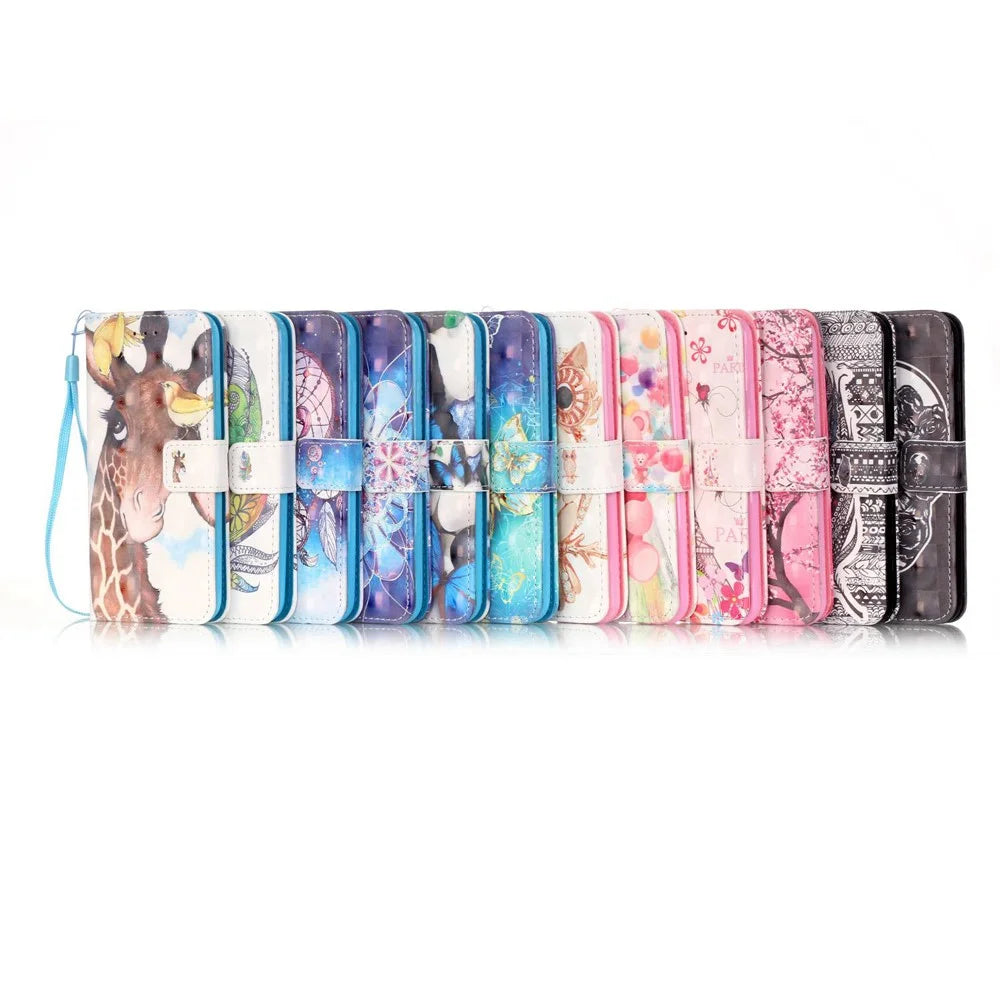 Patterned Leather Stand Flip Cover for iPhone SE (2020)/SE (2022)/8/7 4.7 inch - Beautiful Butterflies - 7