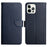Nappa Texture Solid Color Case Wallet Design Genuine Leather Magnetic Closure Phone Shell with Stand for iPhone 13 Pro Max 6.7 inch - Blue - 1