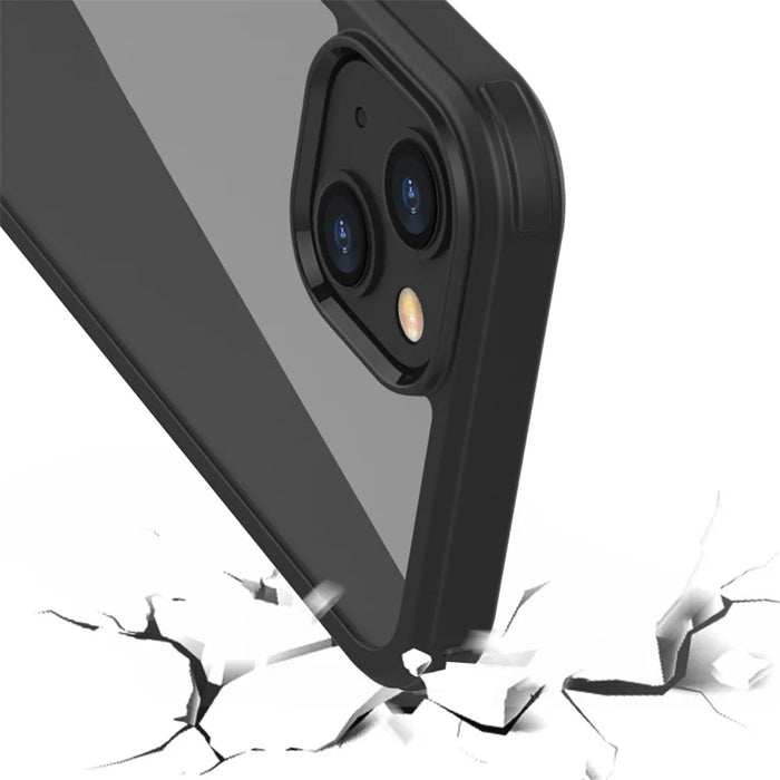 Scratch-resistant Double-sided Tempered Glass+TPU Edge Phone Case Phone Covering for iPhone 13 6.1 inch - Black - 6