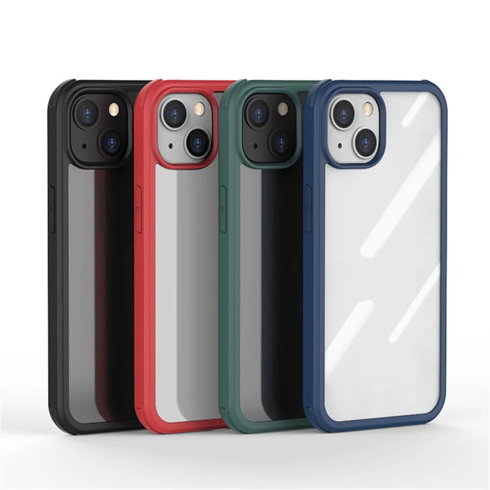 Scratch-resistant Double-sided Tempered Glass+TPU Edge Phone Case Phone Covering for iPhone 13 6.1 inch - Black - 7