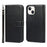 Drop-Proof R61 Texture Felled Seam PU Leather Wallet Cover Horizontal Stand Shell for iPhone 13 6.1 inch - Black - 1