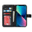 Drop-Proof R61 Texture Felled Seam PU Leather Wallet Cover Horizontal Stand Shell for iPhone 13 6.1 inch - Black - 4