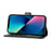Drop-Proof R61 Texture Felled Seam PU Leather Wallet Cover Horizontal Stand Shell for iPhone 13 6.1 inch - Black - 5