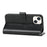 Drop-Proof R61 Texture Felled Seam PU Leather Wallet Cover Horizontal Stand Shell for iPhone 13 6.1 inch - Black - 6