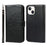Pattern Imprinting Felled Seam Design R61 Texture PU Leather Wallet Phone Cover Shell for iPhone 13 mini 5.4 inch - Black - 1