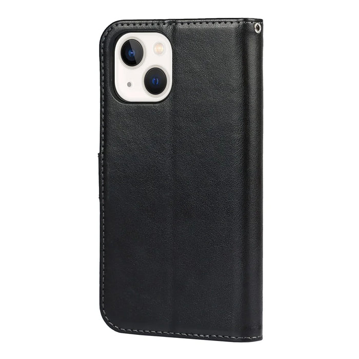 Pattern Imprinting Felled Seam Design R61 Texture PU Leather Wallet Phone Cover Shell for iPhone 13 mini 5.4 inch - Black - 3