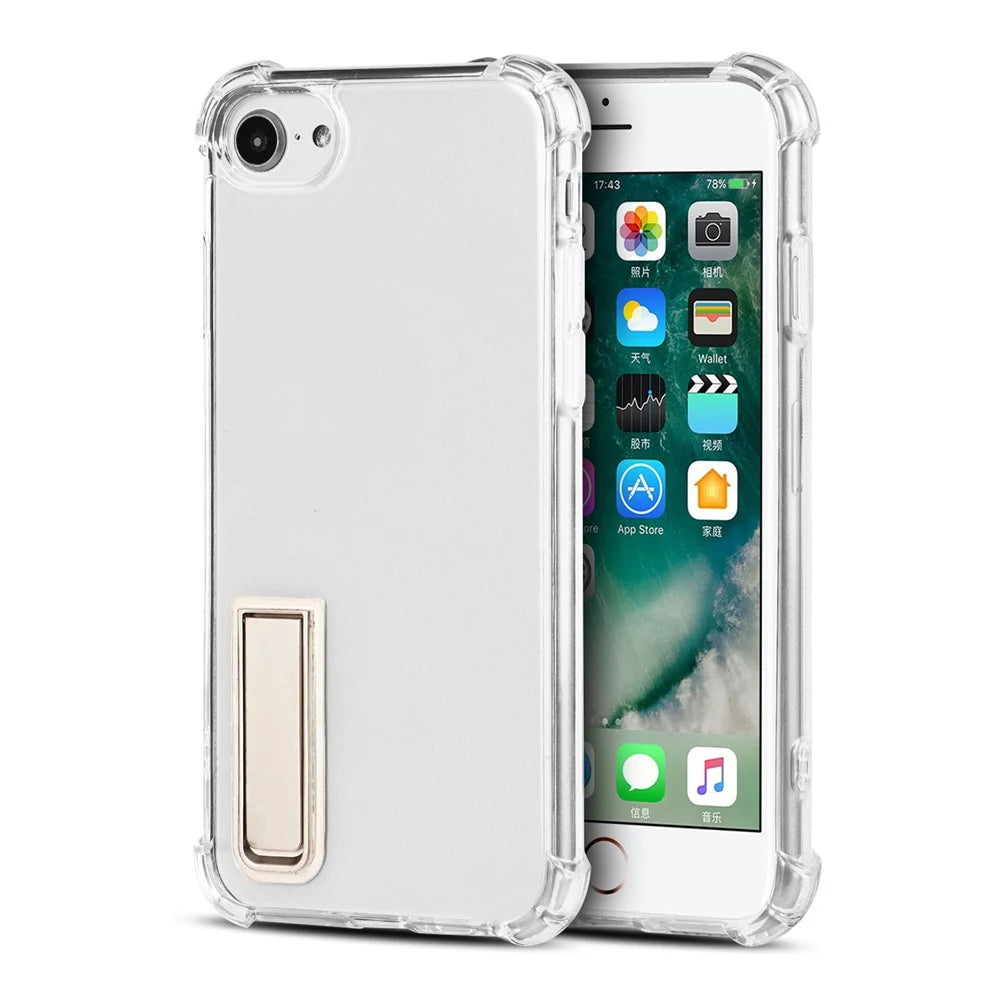 Drop Airbag Protection Soft TPU Transparent Back Cover with Magnetic Kickstand for iPhone 6 / 6s  / SE (2022)/SE (2020)/8/7 - 2