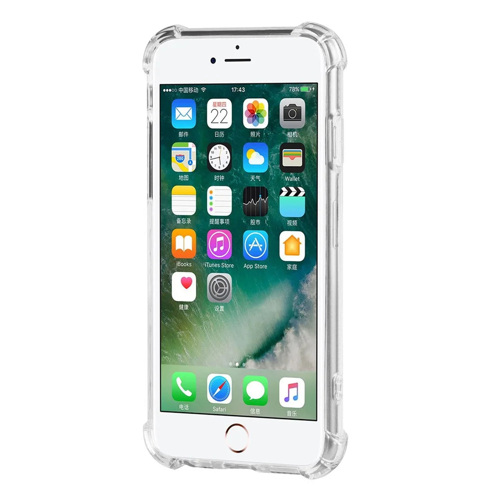 Drop Airbag Protection Soft TPU Transparent Back Cover with Magnetic Kickstand for iPhone 6 / 6s  / SE (2022)/SE (2020)/8/7 - 4