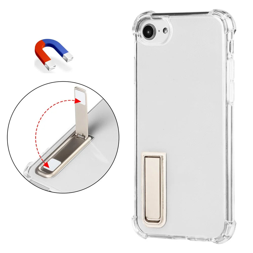 Drop Airbag Protection Soft TPU Transparent Back Cover with Magnetic Kickstand for iPhone 6 / 6s  / SE (2022)/SE (2020)/8/7 - 6