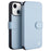 QIALINO Business Style Genuine Cowhide Leather Phone Case Cover with Wallet Design for iPhone 13 6.1 inch - Blue - 1
