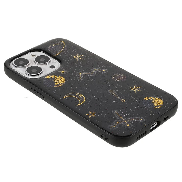 Stylish Star Planet Printing Stickers Design Anti-Scratch Epoxy Soft TPU Case for iPhone 13 Pro 6.1 inch - Black - 4