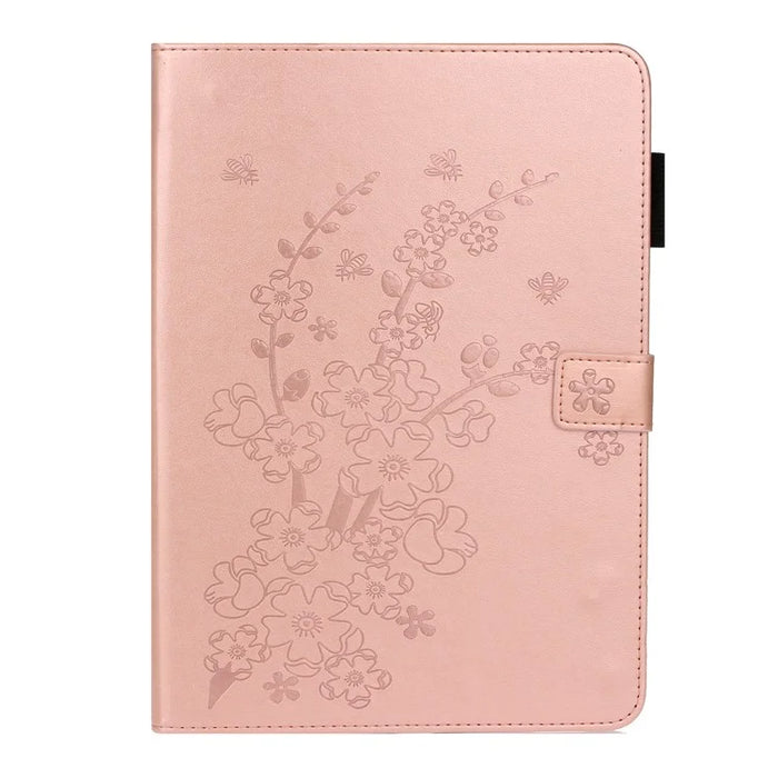Imprinting Plum Blossom Pattern PU Leather + TPU Tablet Cover Protective Case with Stand Wallet for iPad Pro 11 (2022) /  (2021) / (2020) / (2018) - Rose Gold - 2