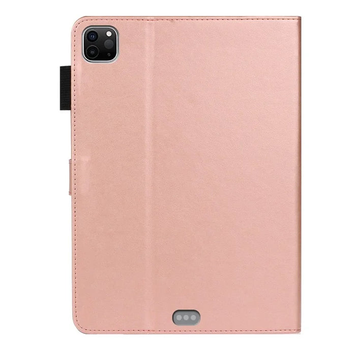 Imprinting Plum Blossom Pattern PU Leather + TPU Tablet Cover Protective Case with Stand Wallet for iPad Pro 11 (2022) /  (2021) / (2020) / (2018) - Rose Gold - 3