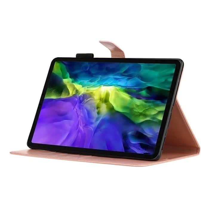 Imprinting Plum Blossom Pattern PU Leather + TPU Tablet Cover Protective Case with Stand Wallet for iPad Pro 11 (2022) /  (2021) / (2020) / (2018) - Rose Gold - 4