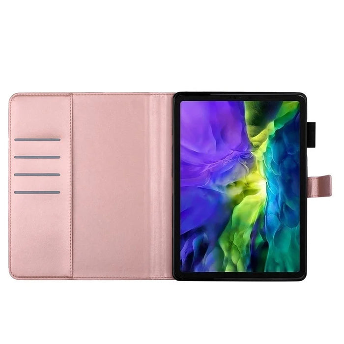 Imprinting Plum Blossom Pattern PU Leather + TPU Tablet Cover Protective Case with Stand Wallet for iPad Pro 11 (2022) /  (2021) / (2020) / (2018) - Rose Gold - 5