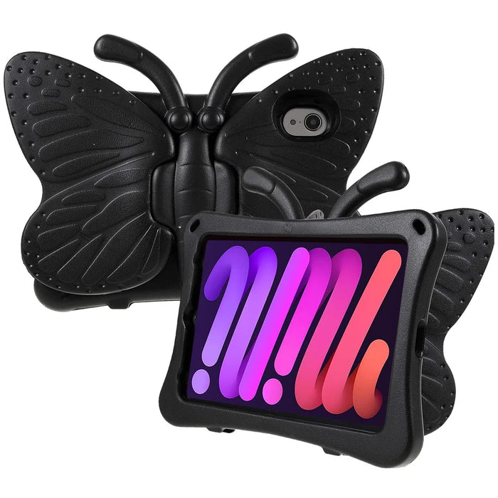 Butterfly Style Fall Protection Kickstand Design EVA Tablet Case Cover for iPad mini (2024) / mini (2021) - Black - 1