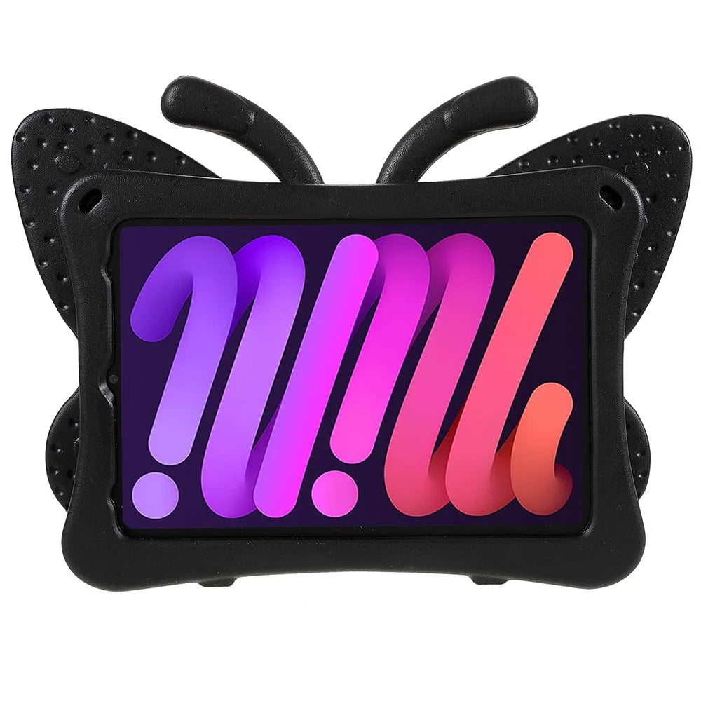 Butterfly Style Fall Protection Kickstand Design EVA Tablet Case Cover for iPad mini (2024) / mini (2021) - Black - 2