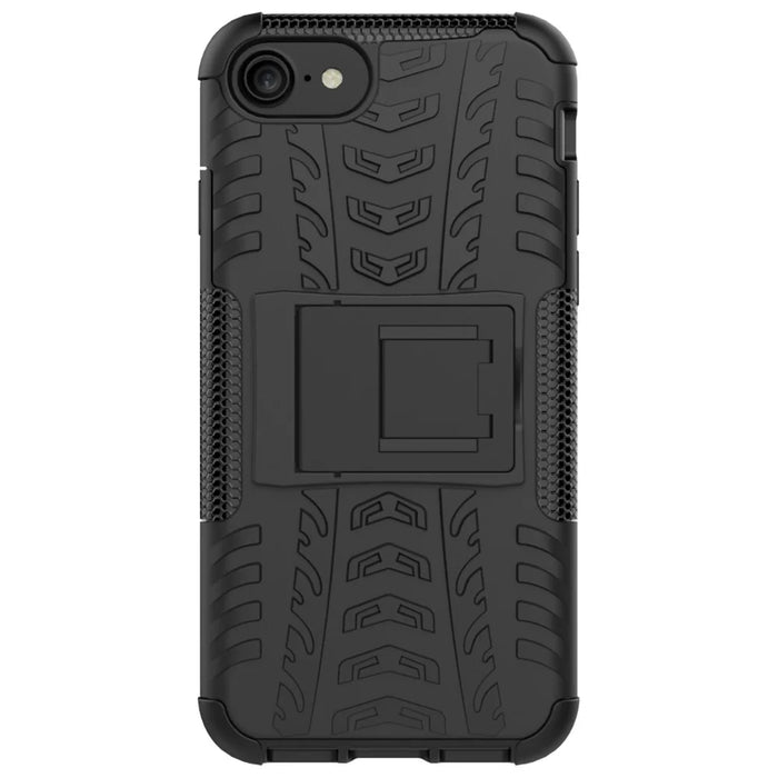 For iPhone SE (2020)/SE (2022)/8/7 4.7 inch Cool Tyre PC + TPU Hybrid Shell with Kickstand - Black - 3