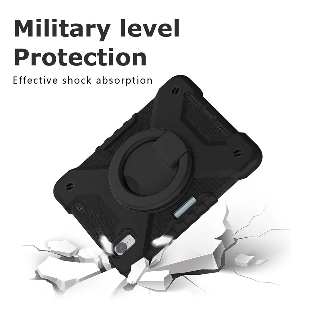 360-degree Rotating Kickstand Anti-Scratch Anti-Drop PC + Silicone Tablet Case with Shoulder Strap for iPad mini (2024) / mini (2021) - All Back - 2