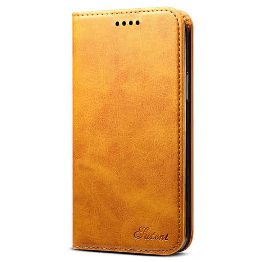 SUTENI Full Body Protection Textured Surface Magnetic Automatic Closing Wallet Leather Case with Stand for iPhone 11 Pro 5.8 inch - Khaki - 2