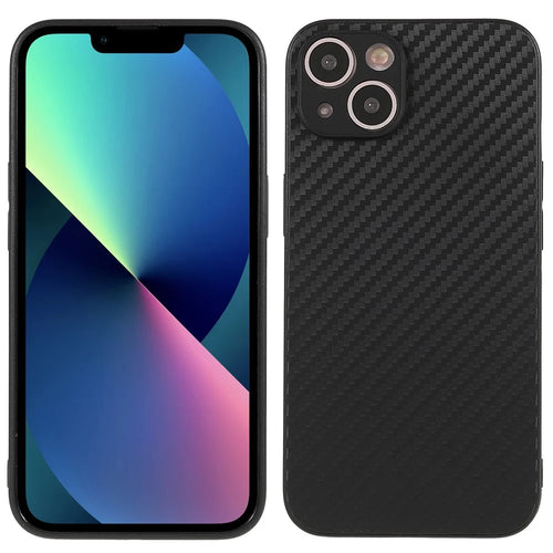 Anti-fingerprint Carbon Fiber Texture Flexible TPU Phone Case Phone Covering for iPhone 13 mini 5.4 inch - 1