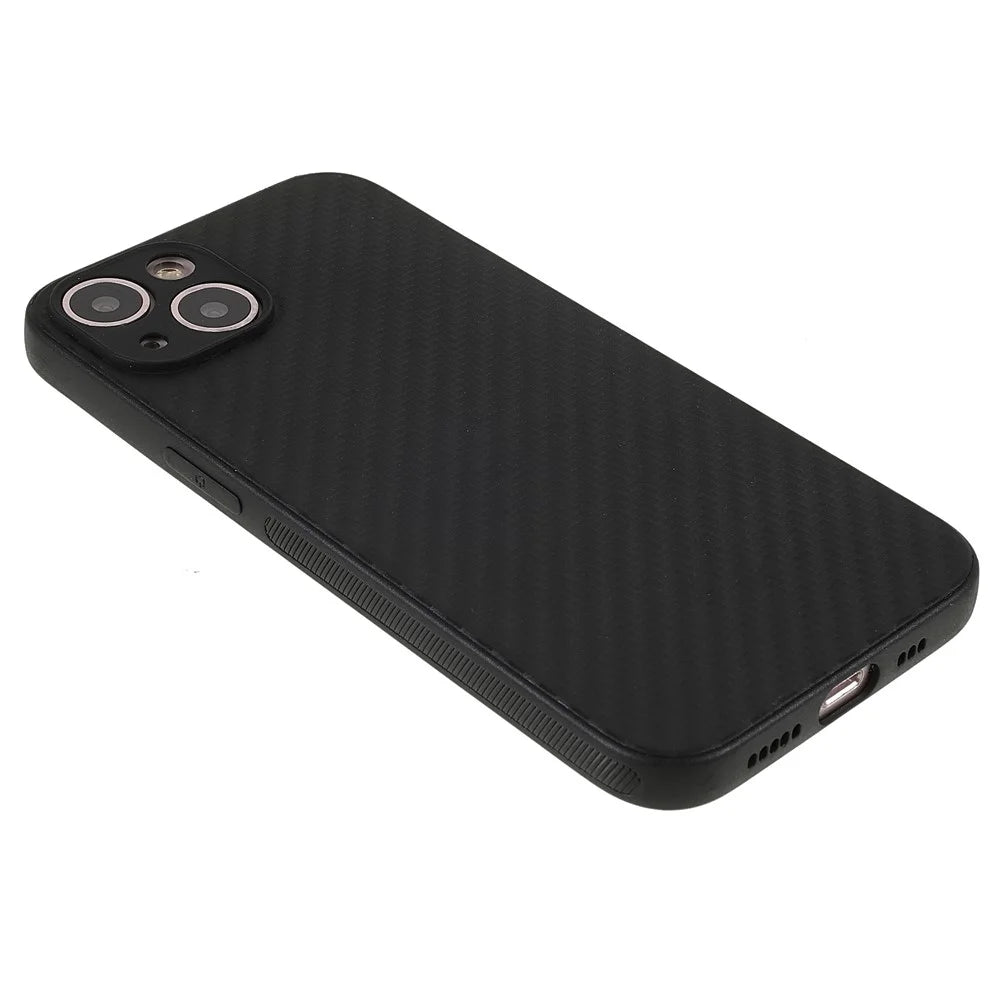 Anti-fingerprint Carbon Fiber Texture Flexible TPU Phone Case Phone Covering for iPhone 13 mini 5.4 inch - 4