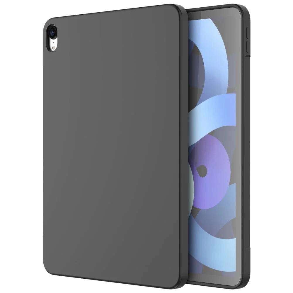 MUTURAL Drop-resistant Liquid Silicone+PC Microfiber Lining Protective Tablet Case Cover for iPad Air (2020)/Air (2022) - Black - 1